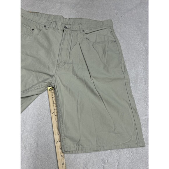 Levi's 569 Loose Fit Straight Leg Khaki Sand Tan Denim Jean Shorts Men's Size 38 - Picture 5 of 7